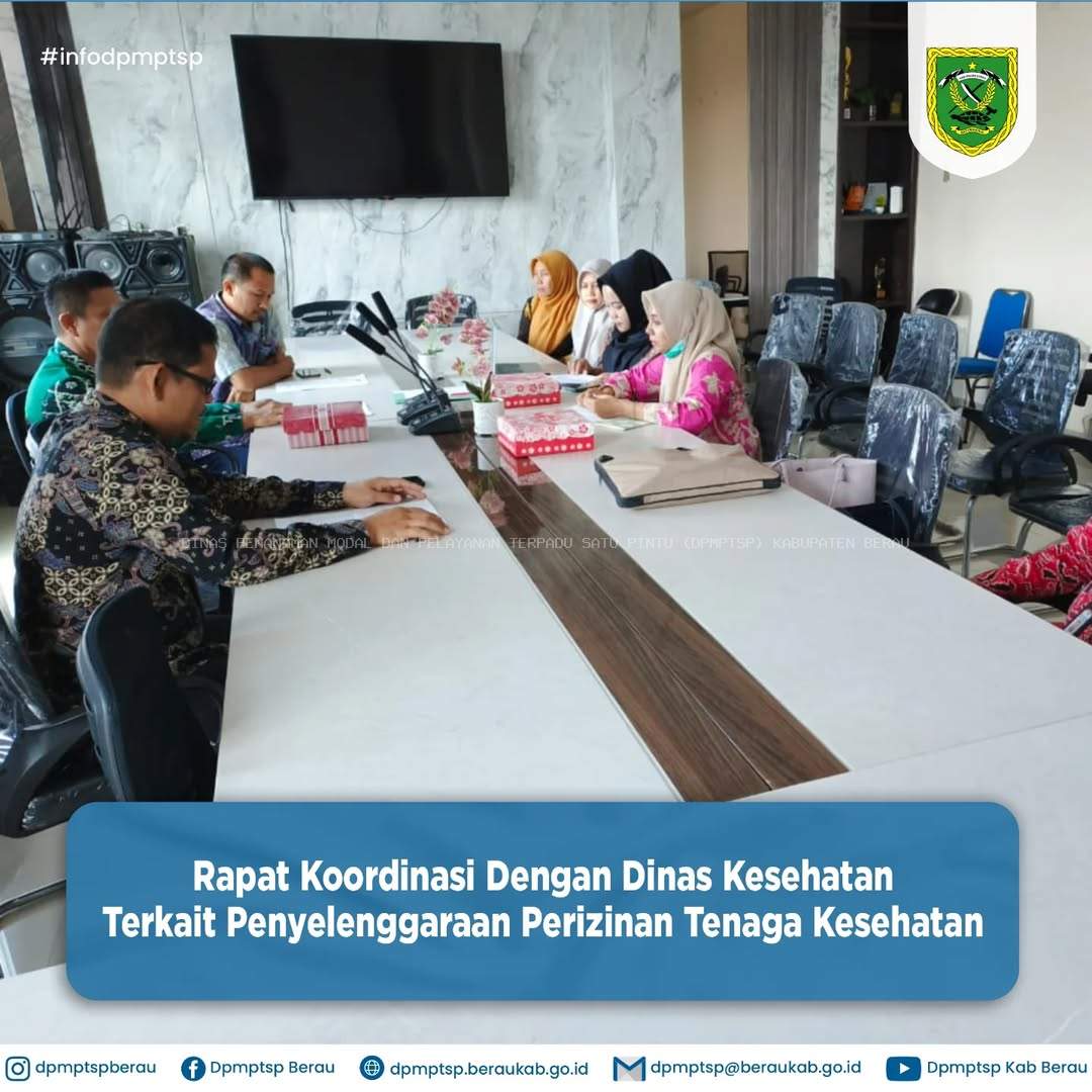 RAPAT KOORDINASI DENGAN DINAS KESEHATAN TERKAIT PENYELENGGARAAN PERIZINAN TENAGA KESEHATAN