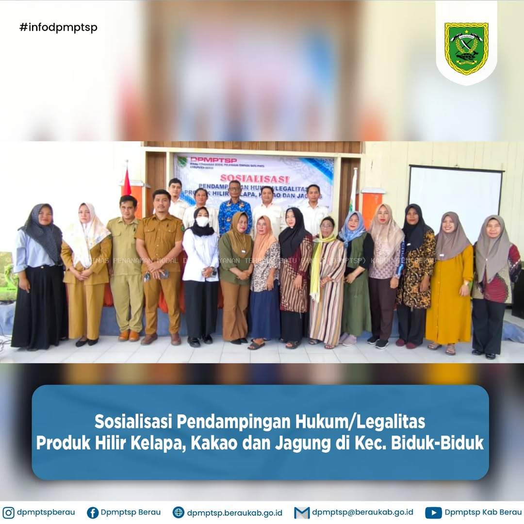 SOSIALISASI PENDAMPINGAN HUKUM/LEGALITAS PRODUK HILIR KELAPA, KAKAO DAN JAGUNG DI KEC. BIDUK-BIDUK
