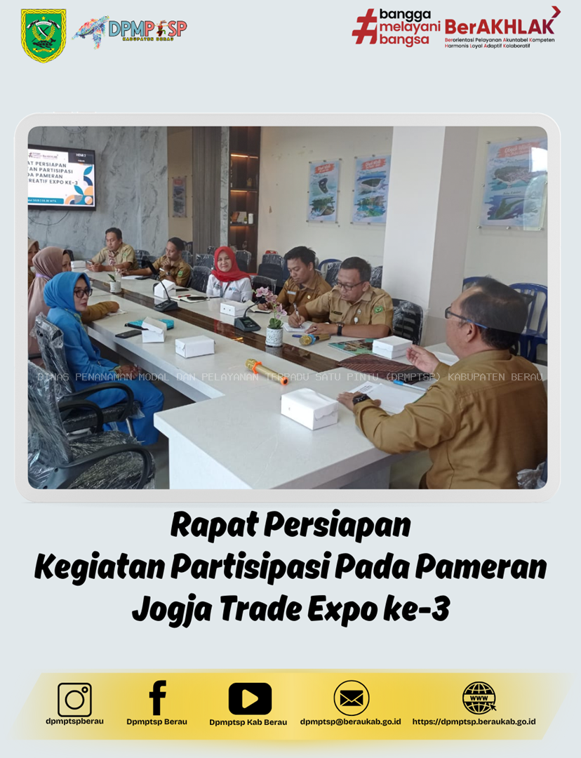RAPAT PERSIAPAN KEGIATAN PARTISIPASI PADA PAMERAN JOGJA TRADE EXPO KE-3
