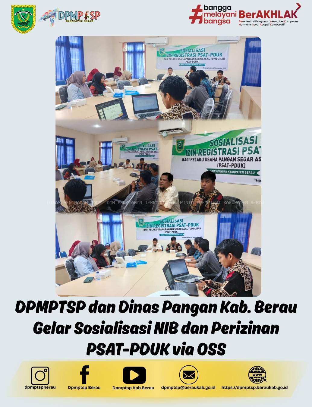 DPMPTSP dan Dinas Pangan Kab. Berau Gelar Sosialisasi NIB dan Perizinan PSAT-PDUK via OSS 
