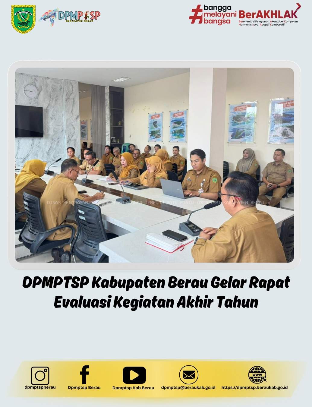 DPMPTSP Kabupaten Berau Gelar Rapat Evaluasi Kegiatan Akhir Tahun