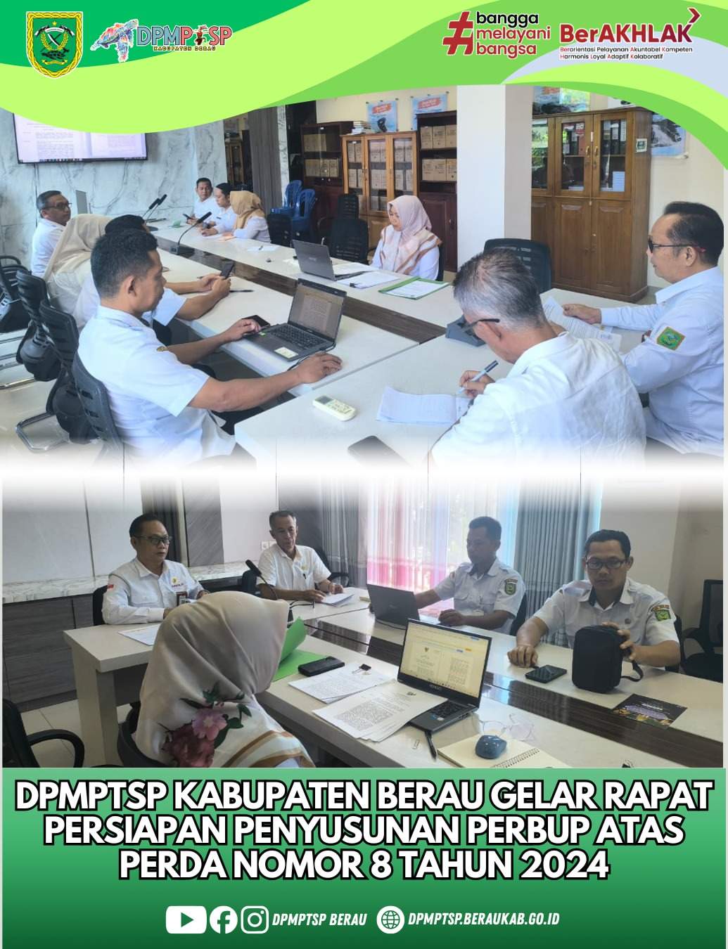 Dinas Penanaman Modal dan Pelayanan Terpadu Satu Pintu (DPMPTSP) Kabupaten Berau melaksanakan rapat persiapan penyusunan Peraturan Bupati (Perbup)