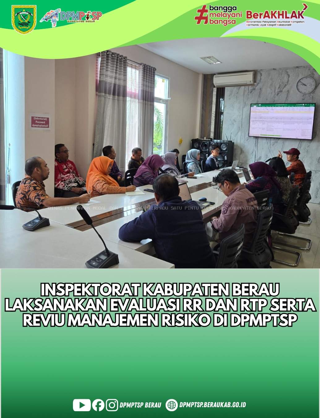 Inspektorat kabupaten Berau laksanakan evaluasi RR dan RTP serta Reviu manajemen resiko di DPMPTSP