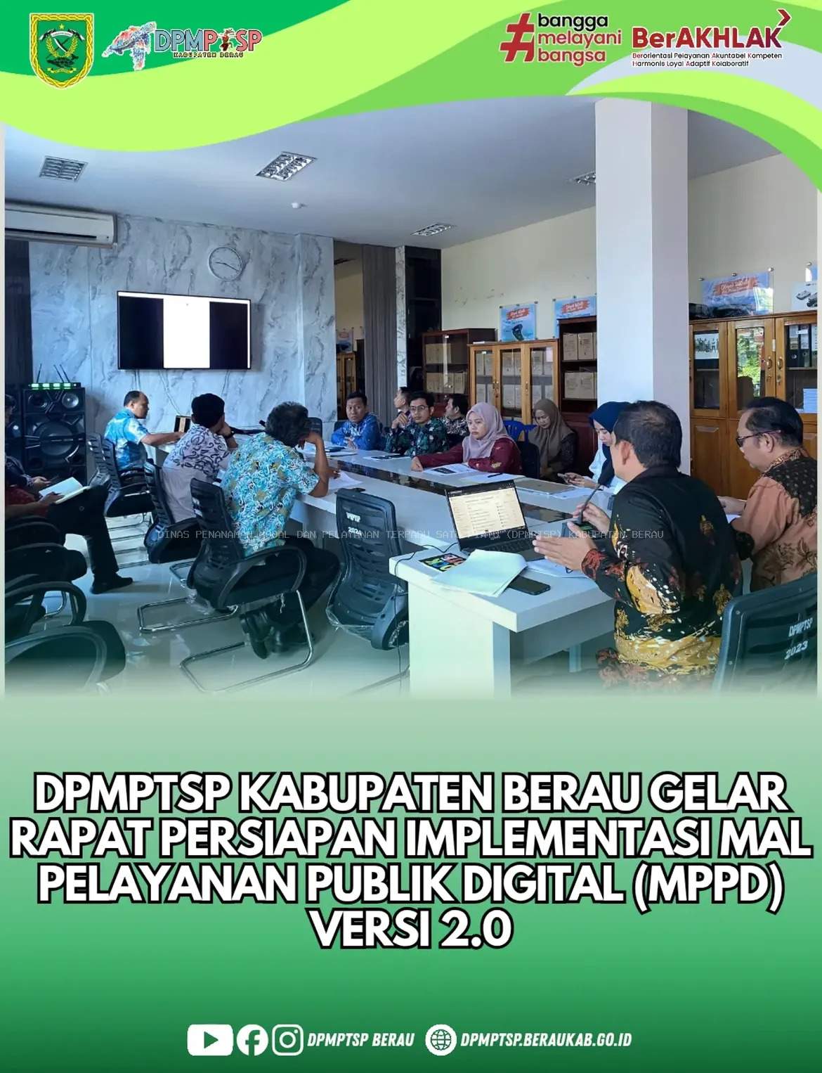 DPMPTSP Kabupaten Berau menggelar Rapat Persiapan Implementasi Mal Pelayanan Publik Digital (MPPD) Versi 2.0