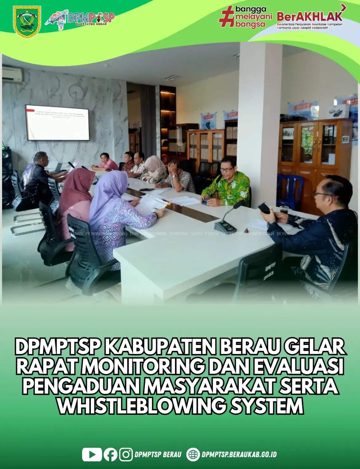 DPMPTSP Kab. Berau gelar rapat monitoring dan evaluasi pengaduan masyarakat serta whistleblowing system